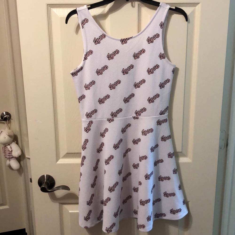 H&M love script text mini dress